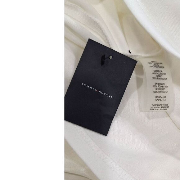 Tommy Hilfiger White Chiffon Ruffled Fit & Flare Dress Size 8 NWT - Picture 10 of 16